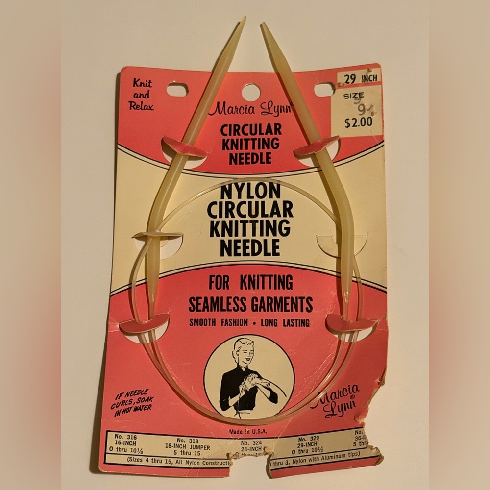 Vintage Marcia Lynn Circular Knitting Needle 29in